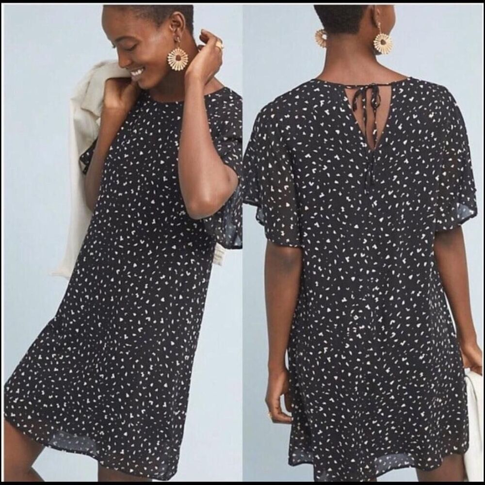 Anthropologie cloth and stone Women's Black and white shapeless mini Dress